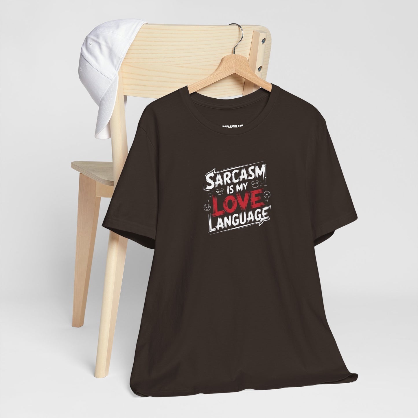 "Sarcasm Language" Unisex Tee – Speak Fluent Sass in Style -color - Brown - available in USA
