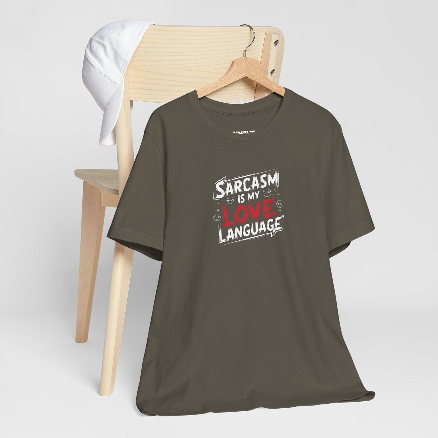 "Sarcasm Language" Unisex Tee – Speak Fluent Sass in Style -color - Army - available in USA