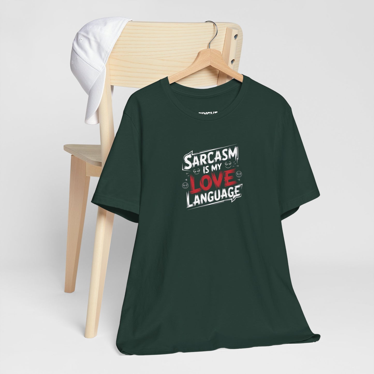 "Sarcasm Language" Unisex Tee – Speak Fluent Sass in Style -color - Forest - available in USA