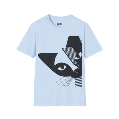 "Abstract Cat" Classic Unisex Tee – Sleek, Simple, and Seriously Cool -color - Light Blue - available in USA