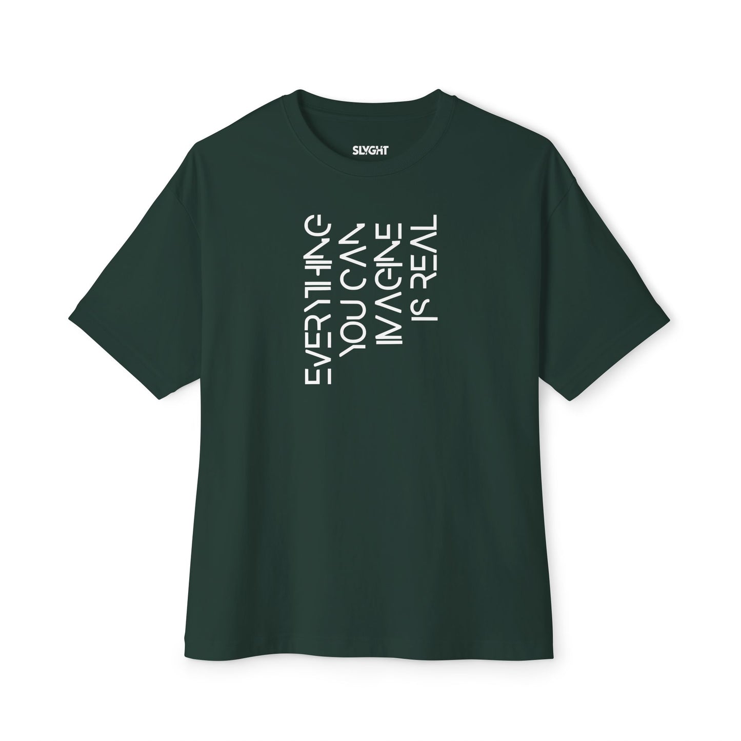 "Imagine More" Oversized Boxy Tee – Where Creativity Meets Comfort -color - Forest - available in USA