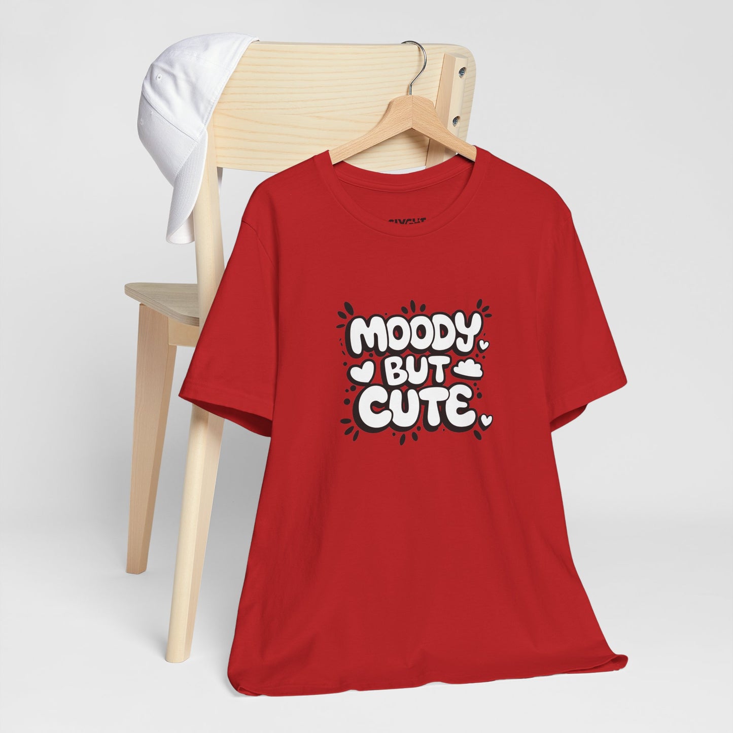 "Moody but Cute" Classic Tee – Because Why Choose? -color - Red - available in USA