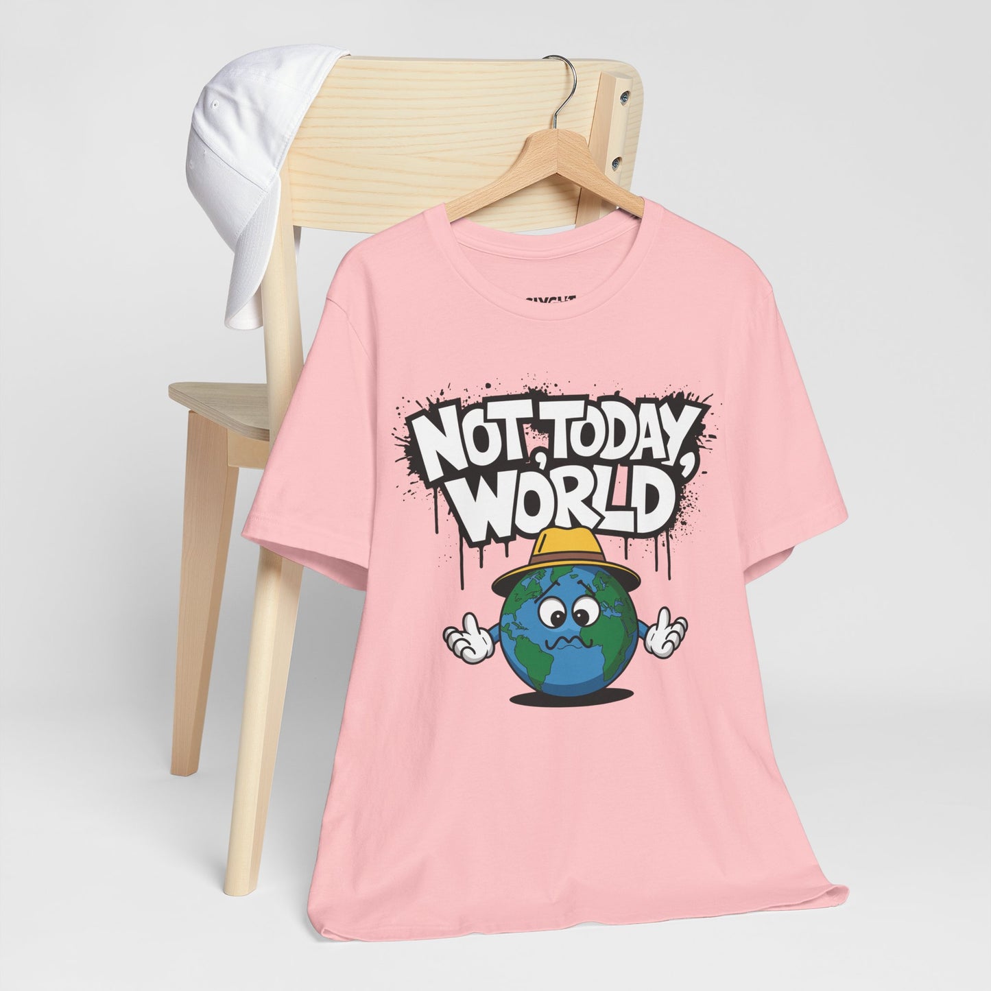 "Not Today, World" Classic Tee – The Ultimate Mood in Style -color - Pink - available in USA