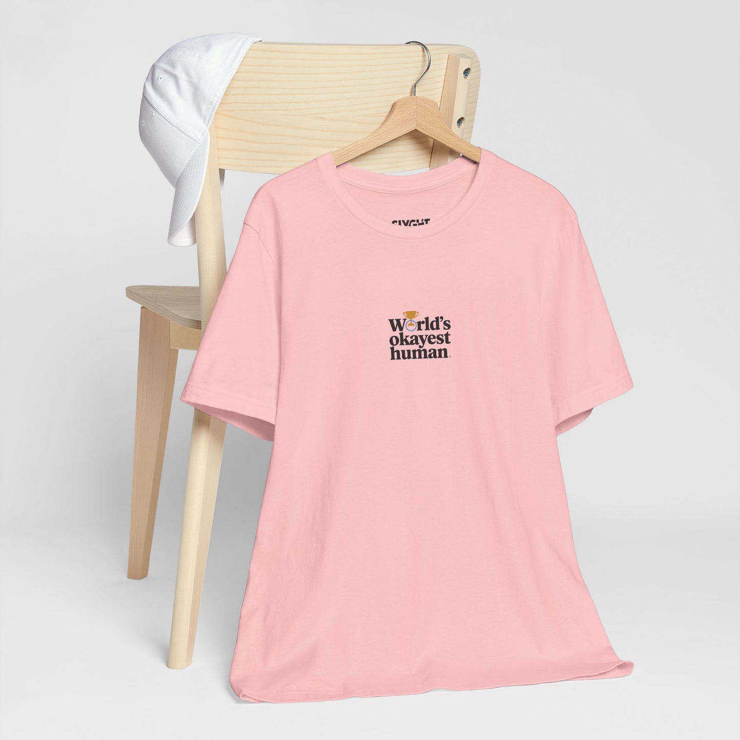 "World's Okayest Human" Tee – Because Perfection is Overrated -color - Pink - available in USA