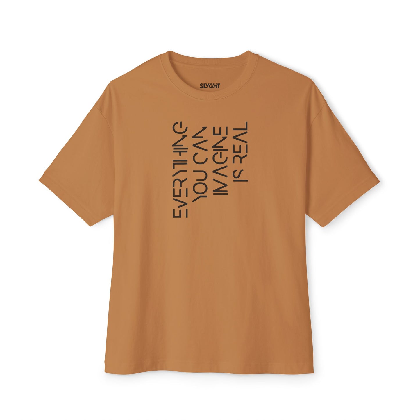 "Imagine More" Oversized Boxy Tee – Where Creativity Meets Comfort -color - Toast - available in USA