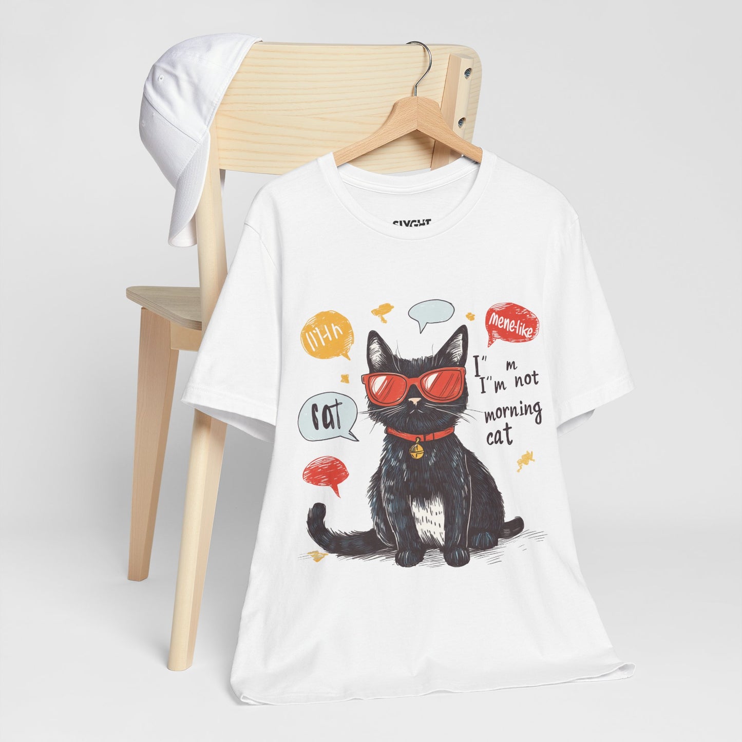 "Catitude in Color" Classic Tee – Purrfection Meets Playfulness -color - White - available in USA