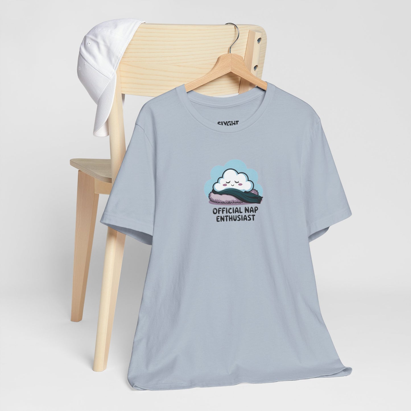 "Official Nap Enthusiast" Unisex Tee – Dream Big, Nap Bigger -color - Light Blue - available in USA