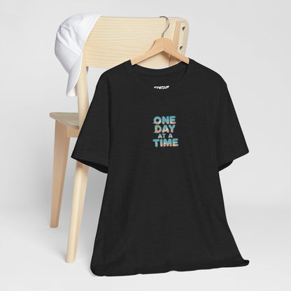 "One Day at a Time" Classic Tee – Your Daily Dose of Calm in Cotton -color - Solid Black Blend - available in USA