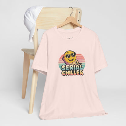 "Serial Chiller" Unisex Jersey Tee – Chill in Style, Always -color - Soft Pink - available in USA