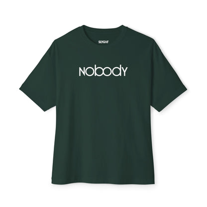 "NOBODY" Oversized Boxy Tee – Because Somebody's Got to Wear It -color - Forest - available in USA