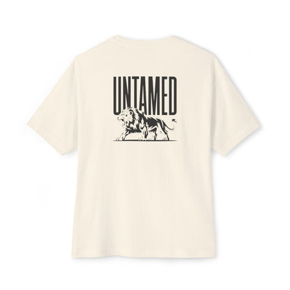 "Untamed Roar" Oversized Boxy Tee – Fierce Style, Unleashed -color - Natural - available in USA