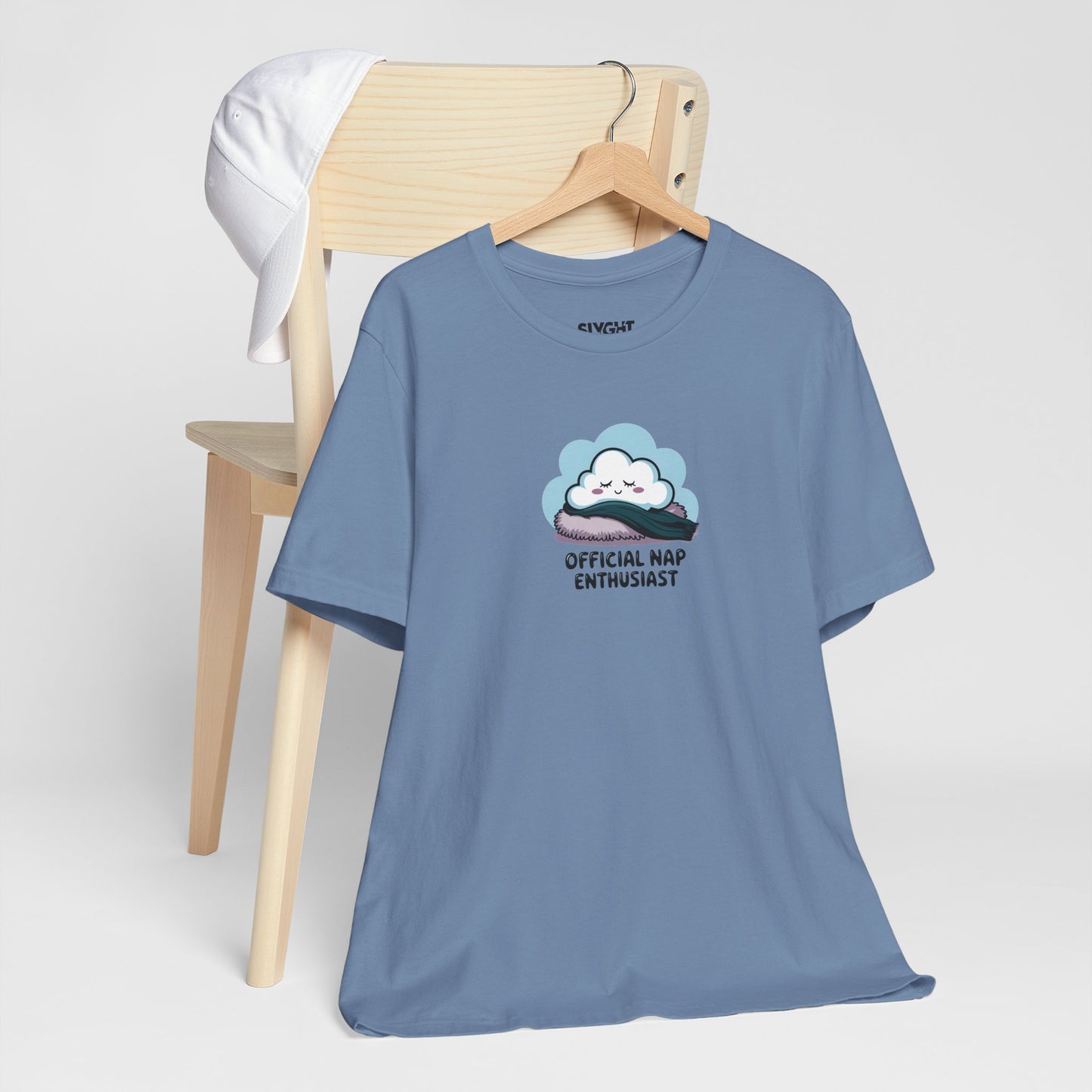 "Official Nap Enthusiast" Unisex Tee – Dream Big, Nap Bigger -color - Steel Blue - available in USA