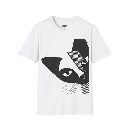 "Abstract Cat" Classic Unisex Tee – Sleek, Simple, and Seriously Cool -color - White - available in USA