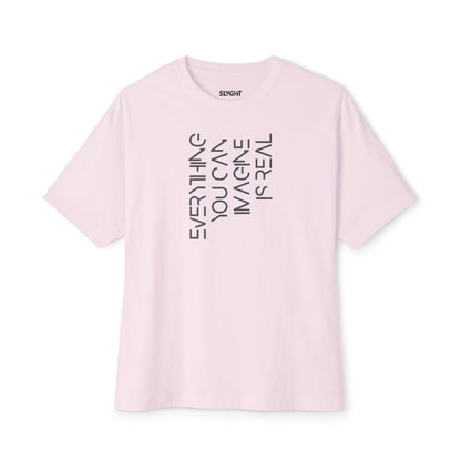 "Imagine More" Oversized Boxy Tee – Where Creativity Meets Comfort -color - Soft Pink - available in USA