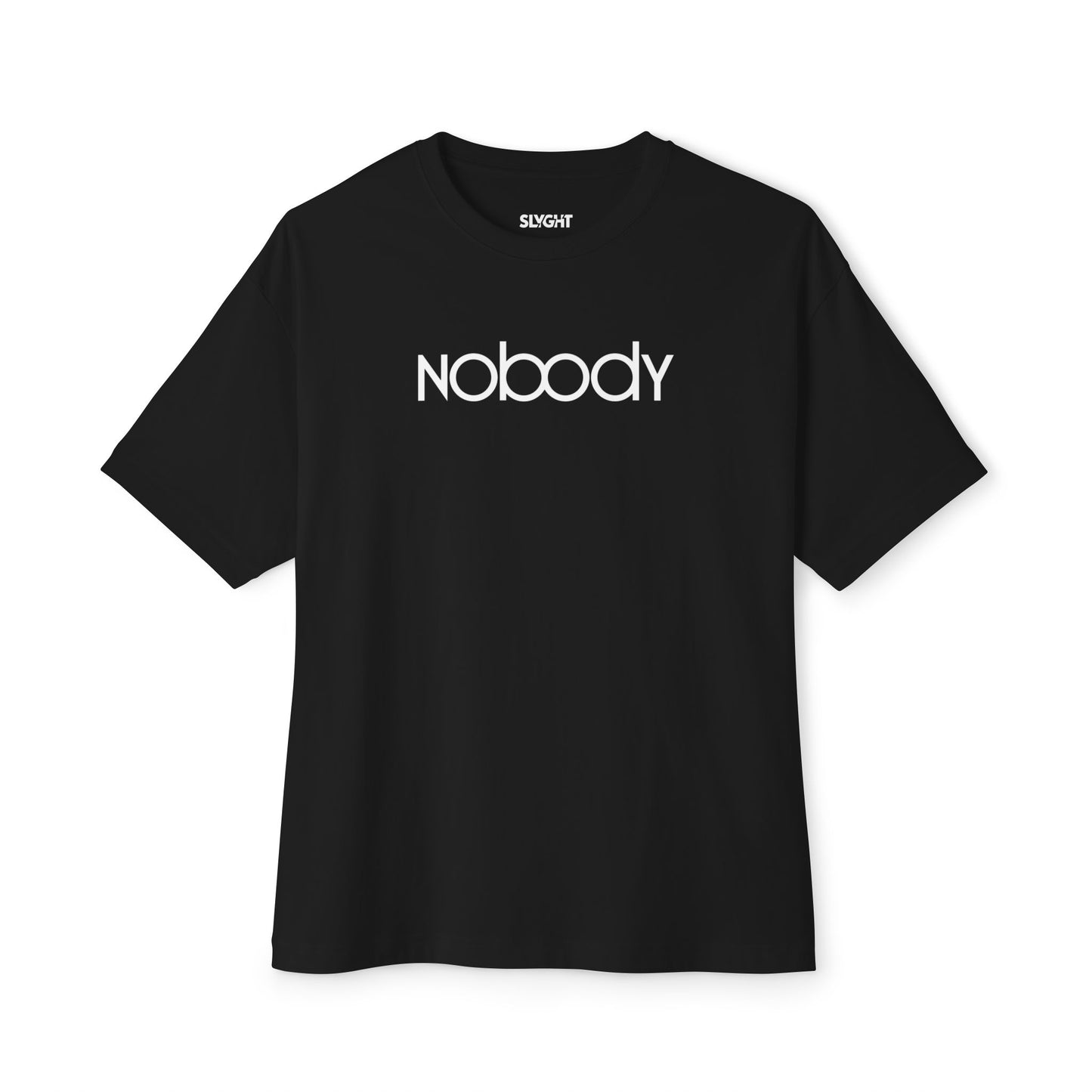 "NOBODY" Oversized Boxy Tee – Because Somebody's Got to Wear It -color - Black - available in USA