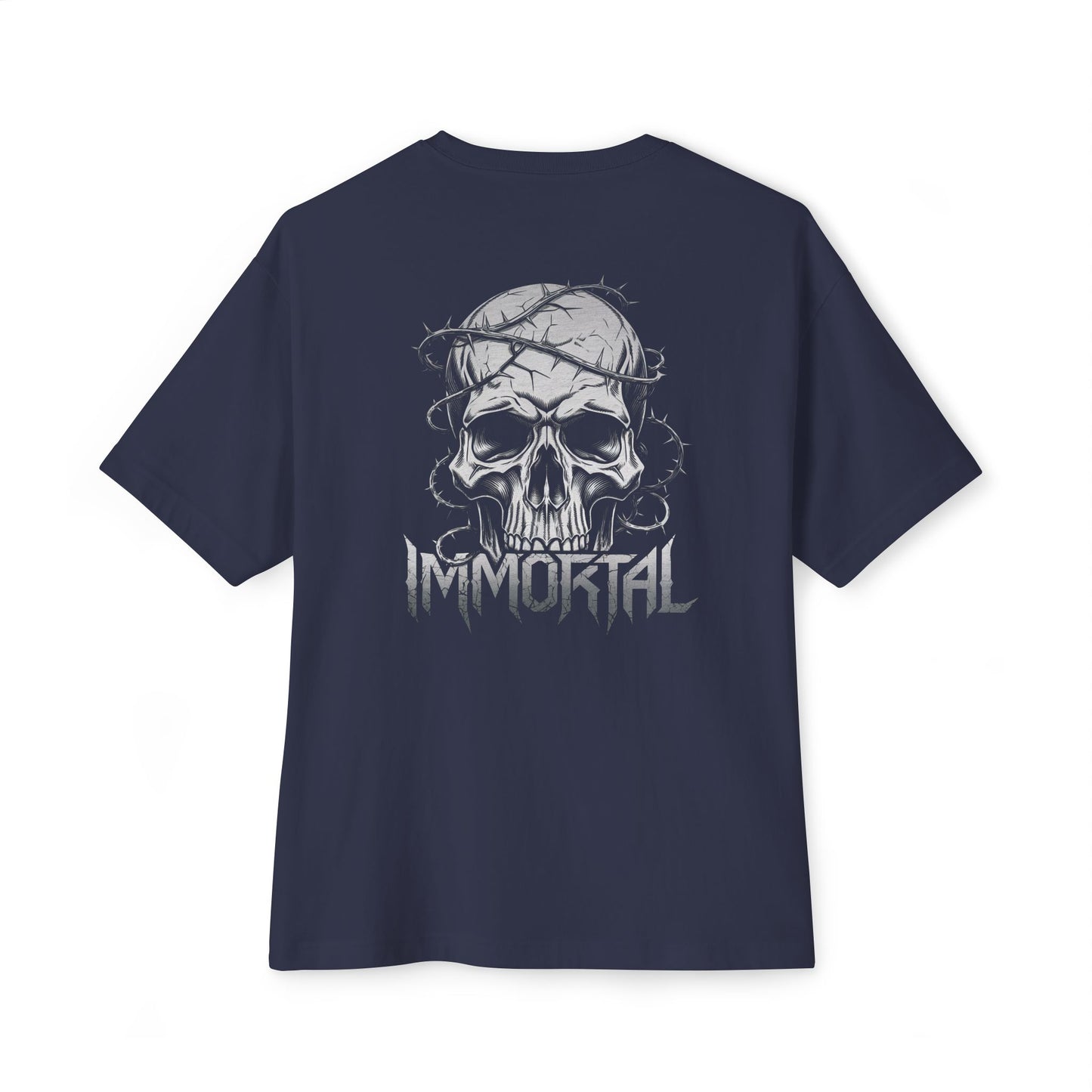 "Immortal Vibes" Oversized Boxy Tee – Eternal Style, Infinite Swag -color - Navy - available in USA