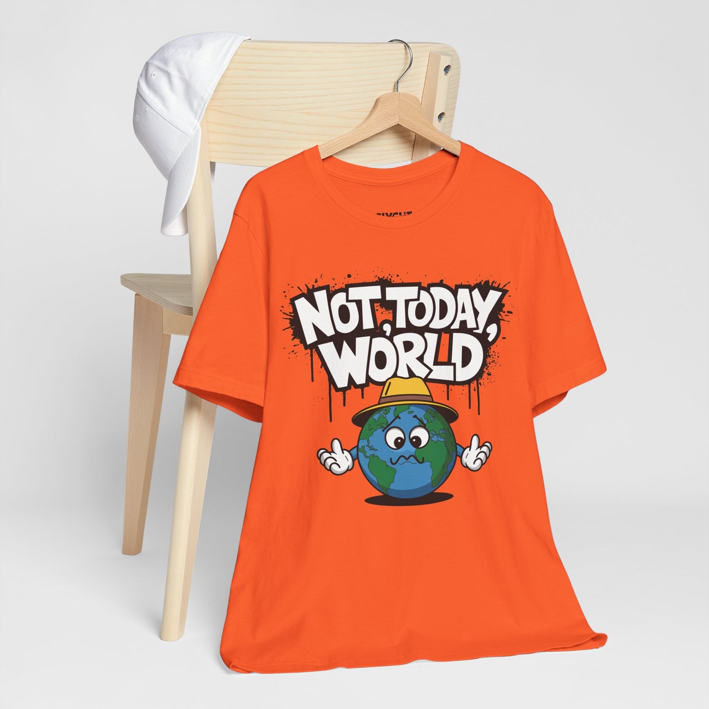 "Not Today, World" Classic Tee – The Ultimate Mood in Style -color - Orange - available in USA