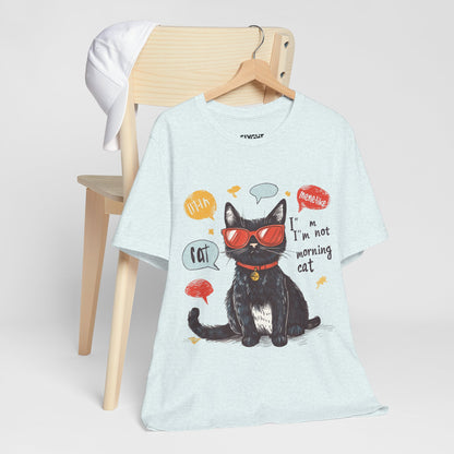 "Catitude in Color" Classic Tee – Purrfection Meets Playfulness -color - Heather Ice Blue - available in USA