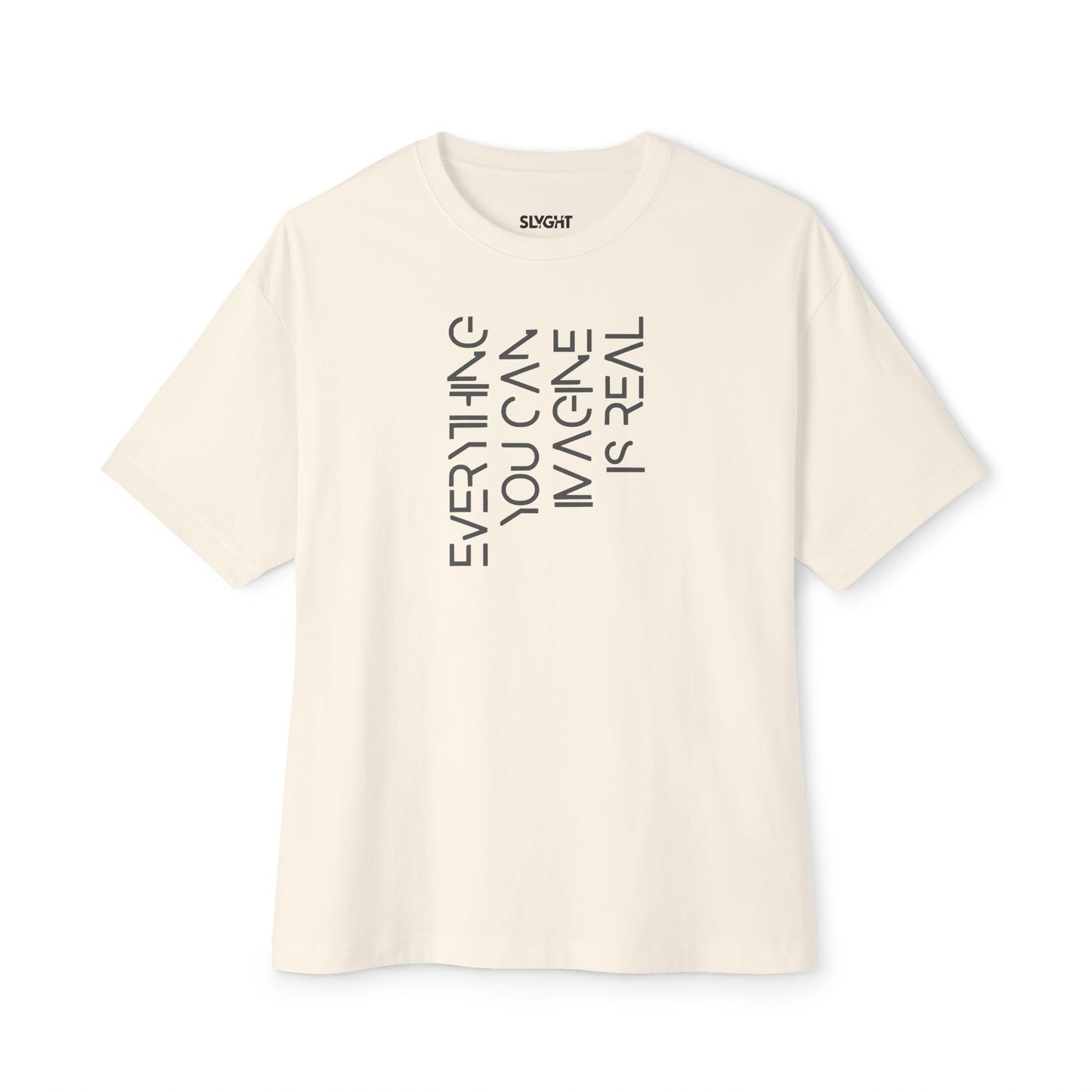 "Imagine More" Oversized Boxy Tee – Where Creativity Meets Comfort -color - Natural - available in USA