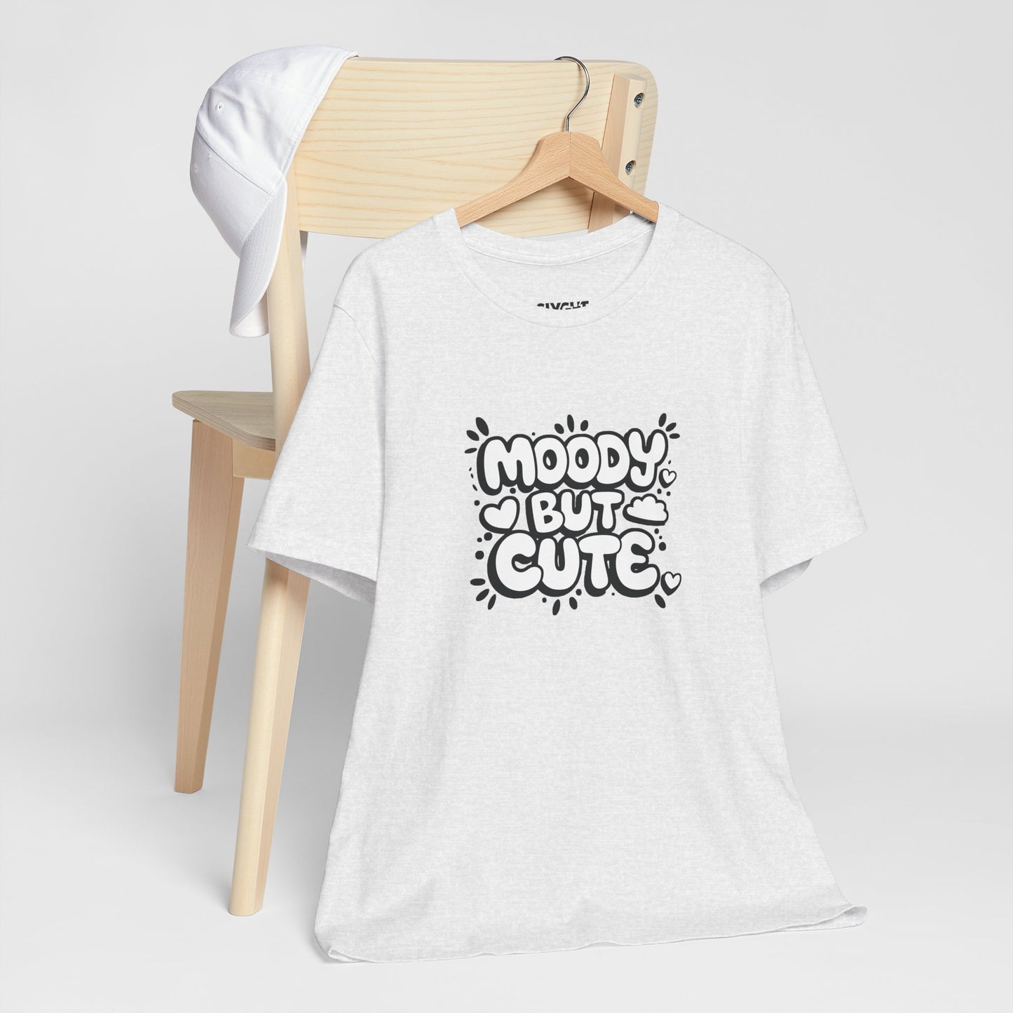 "Moody but Cute" Classic Tee – Because Why Choose? -color - Ash - available in USA