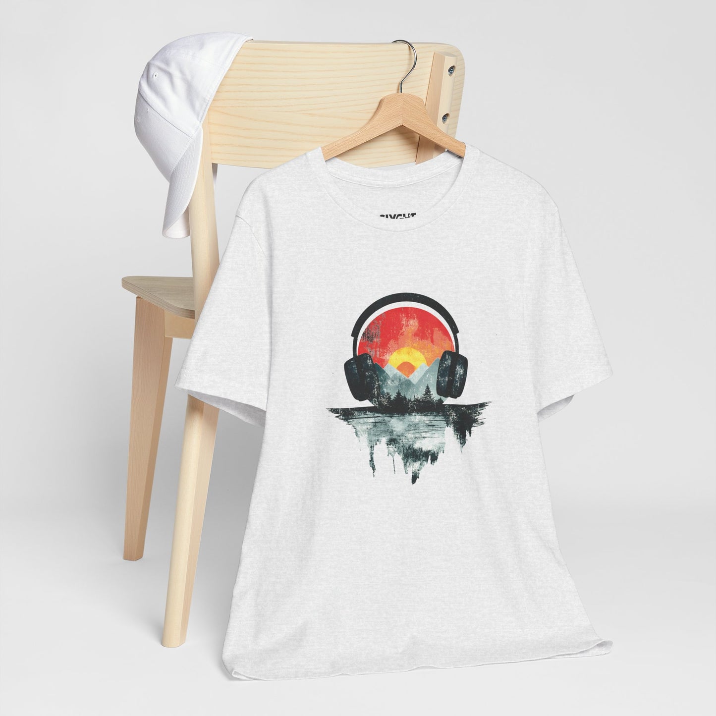 "Vinyl Vibes" Retro Unisex Tee – Feel the Beat, Look the Part -color - Ash - available in USA