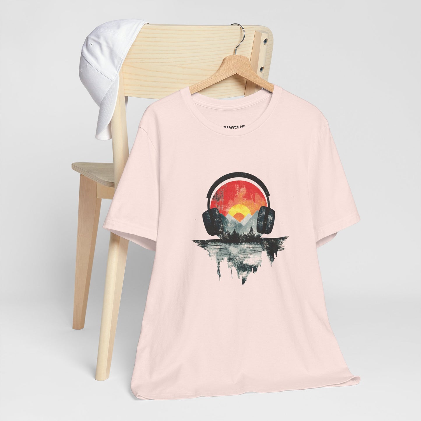 "Vinyl Vibes" Retro Unisex Tee – Feel the Beat, Look the Part -color - Soft Pink - available in USA