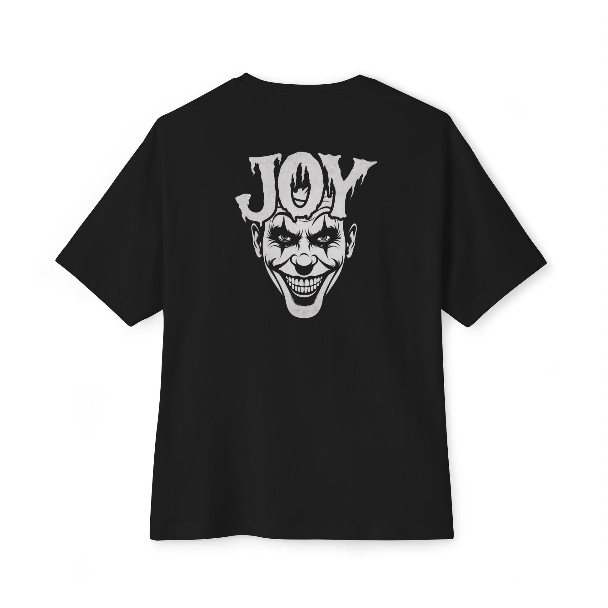 "Twisted Joy" Oversized Boxy Tee – Where Playful Meets Sinister -color - Black - available in USA