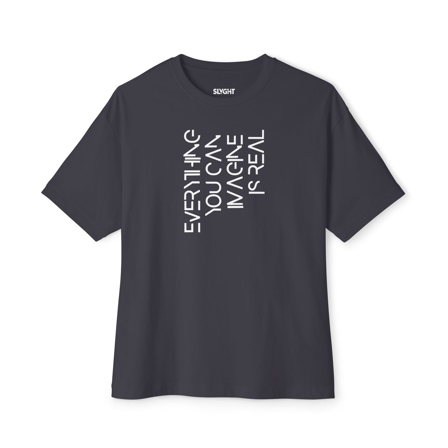 "Imagine More" Oversized Boxy Tee – Where Creativity Meets Comfort -color - Dark Grey - available in USA