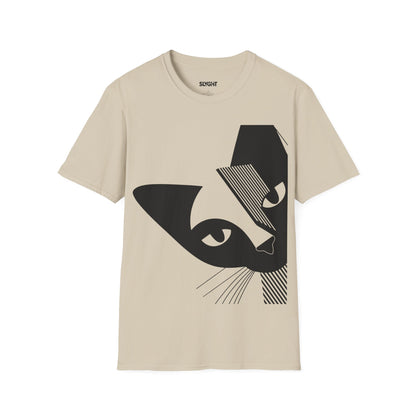 "Abstract Cat" Classic Unisex Tee – Sleek, Simple, and Seriously Cool -color - Sand - available in USA