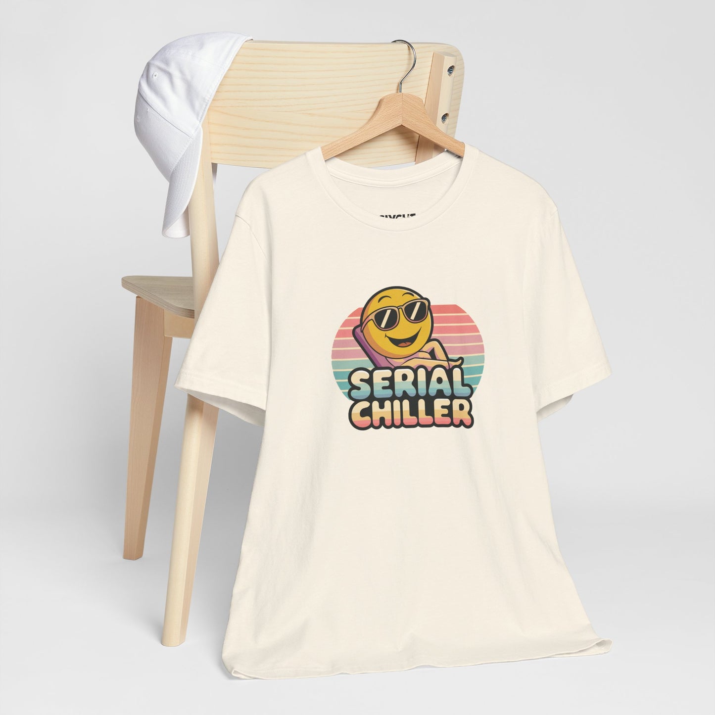 "Serial Chiller" Unisex Jersey Tee – Chill in Style, Always -color - Natural - available in USA