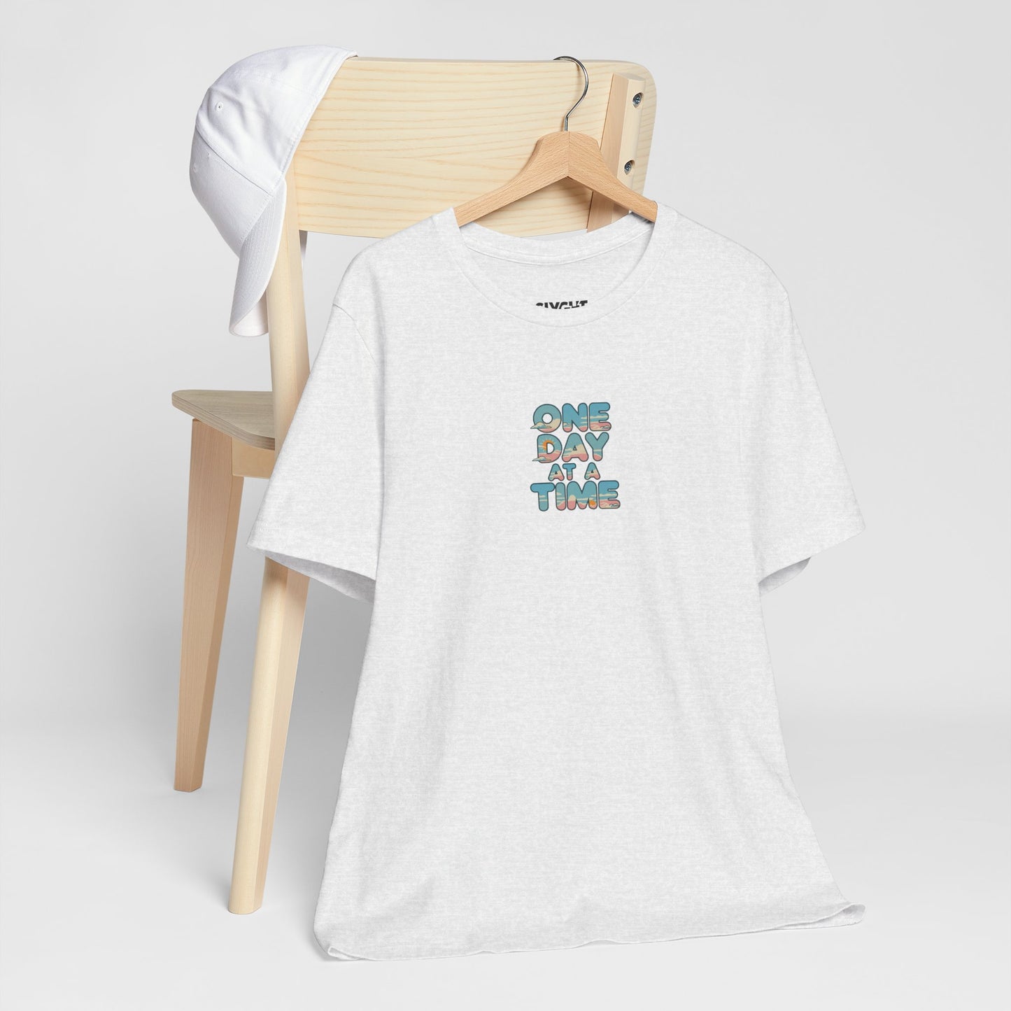 "One Day at a Time" Classic Tee – Your Daily Dose of Calm in Cotton -color - Ash - available in USA