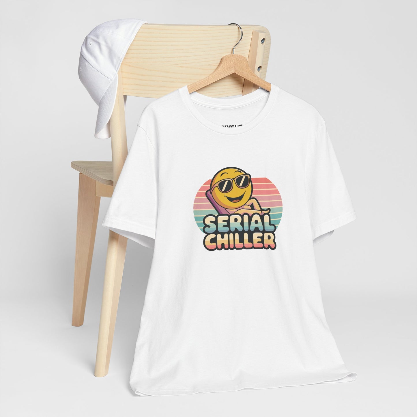 "Serial Chiller" Unisex Jersey Tee – Chill in Style, Always -color - White - available in USA