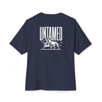 "Untamed Roar" Oversized Boxy Tee – Fierce Style, Unleashed -color - Navy - available in USA