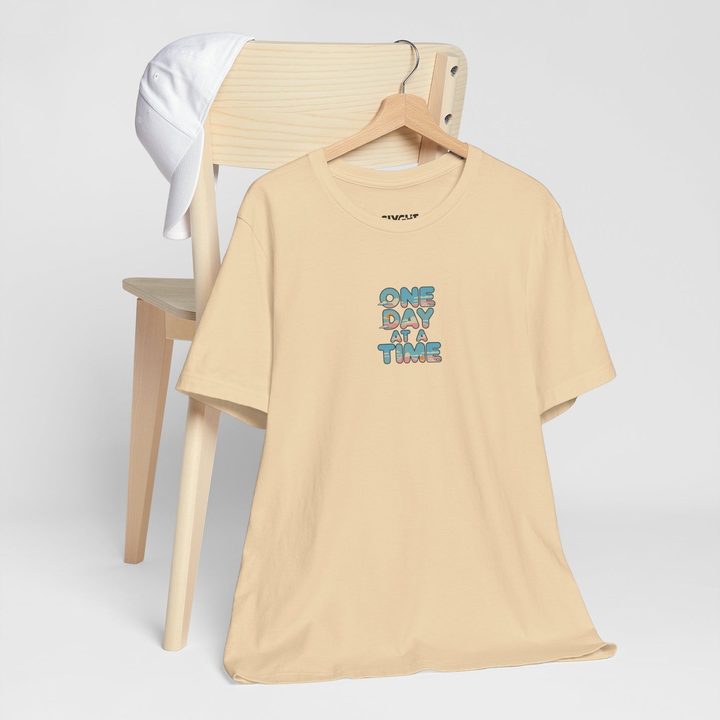 "One Day at a Time" Classic Tee – Your Daily Dose of Calm in Cotton -color - Soft Cream - available in USA