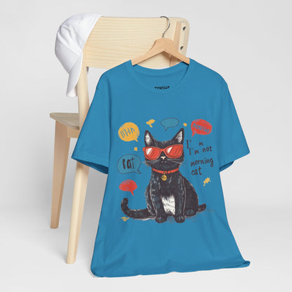 "Catitude in Color" Classic Tee – Purrfection Meets Playfulness -color - Aqua - available in USA