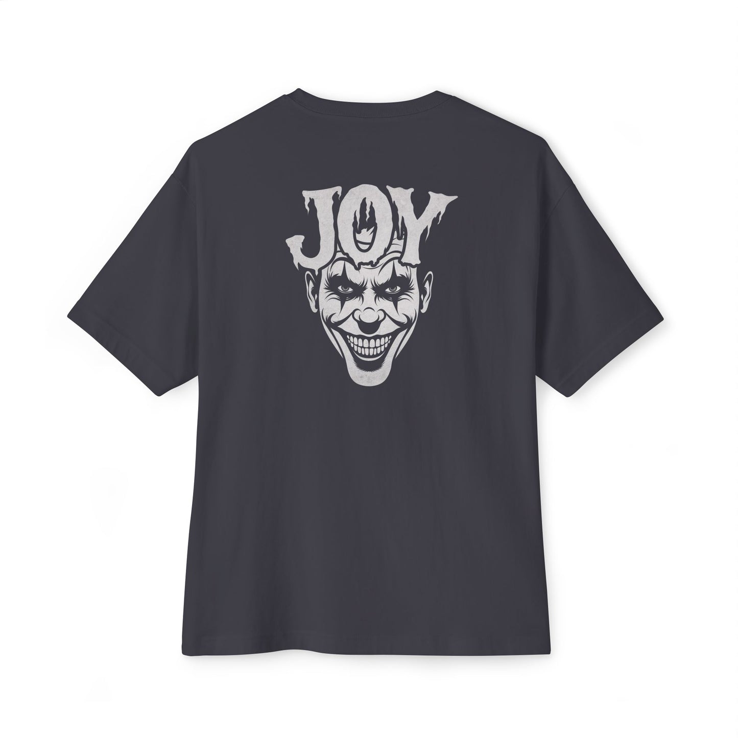 "Twisted Joy" Oversized Boxy Tee – Where Playful Meets Sinister -color - Dark Grey - available in USA