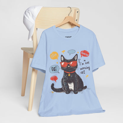 "Catitude in Color" Classic Tee – Purrfection Meets Playfulness -color - Baby Blue - available in USA