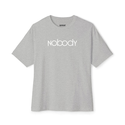 "NOBODY" Oversized Boxy Tee – Because Somebody's Got to Wear It -color - Athletic Heather - available in USA