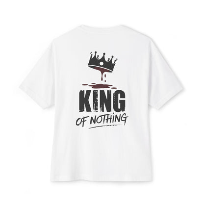 "King of Nothing" Oversized Boxy Tee – Rule Your Own Chaos -color - White - available in USA