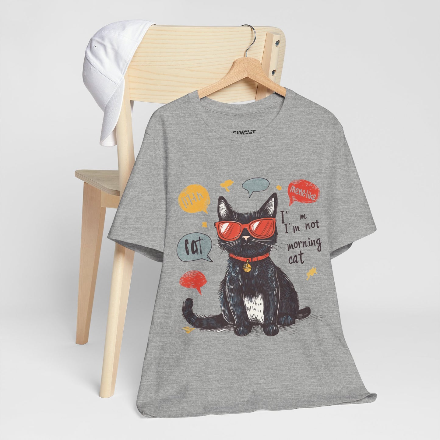 "Catitude in Color" Classic Tee – Purrfection Meets Playfulness -color - Athletic Heather - available in USA