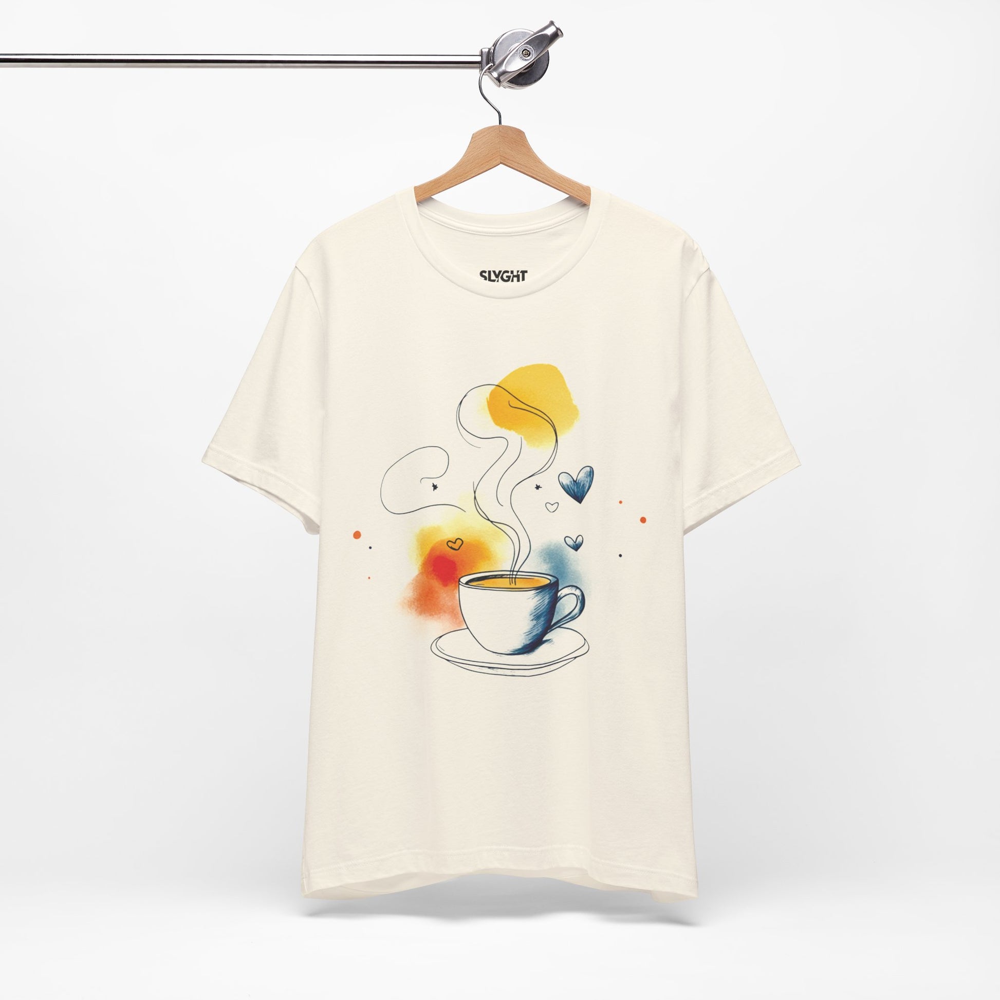 "Coffee Dreamer" Pastel Line Art Tee – Sip in Style with a Touch of Whimsy -color - - available in USA