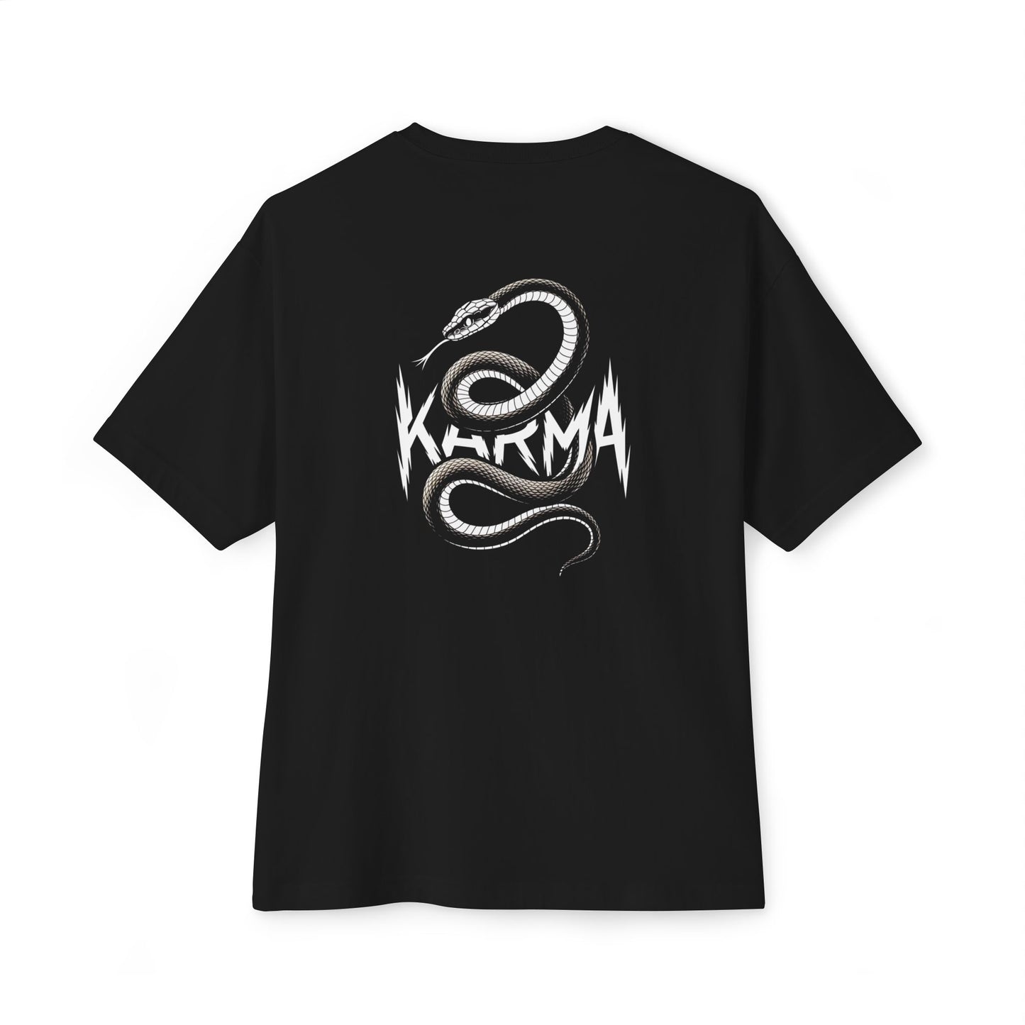 "KARMA" Oversized Boxy Tee – Strike with Style -color - Black - available in USA