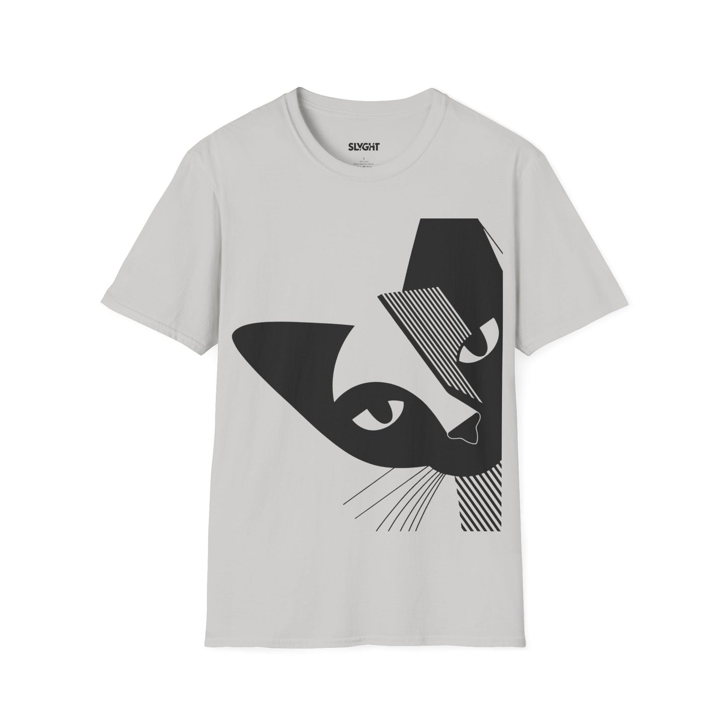 "Abstract Cat" Classic Unisex Tee – Sleek, Simple, and Seriously Cool -color - Ice Grey - available in USA