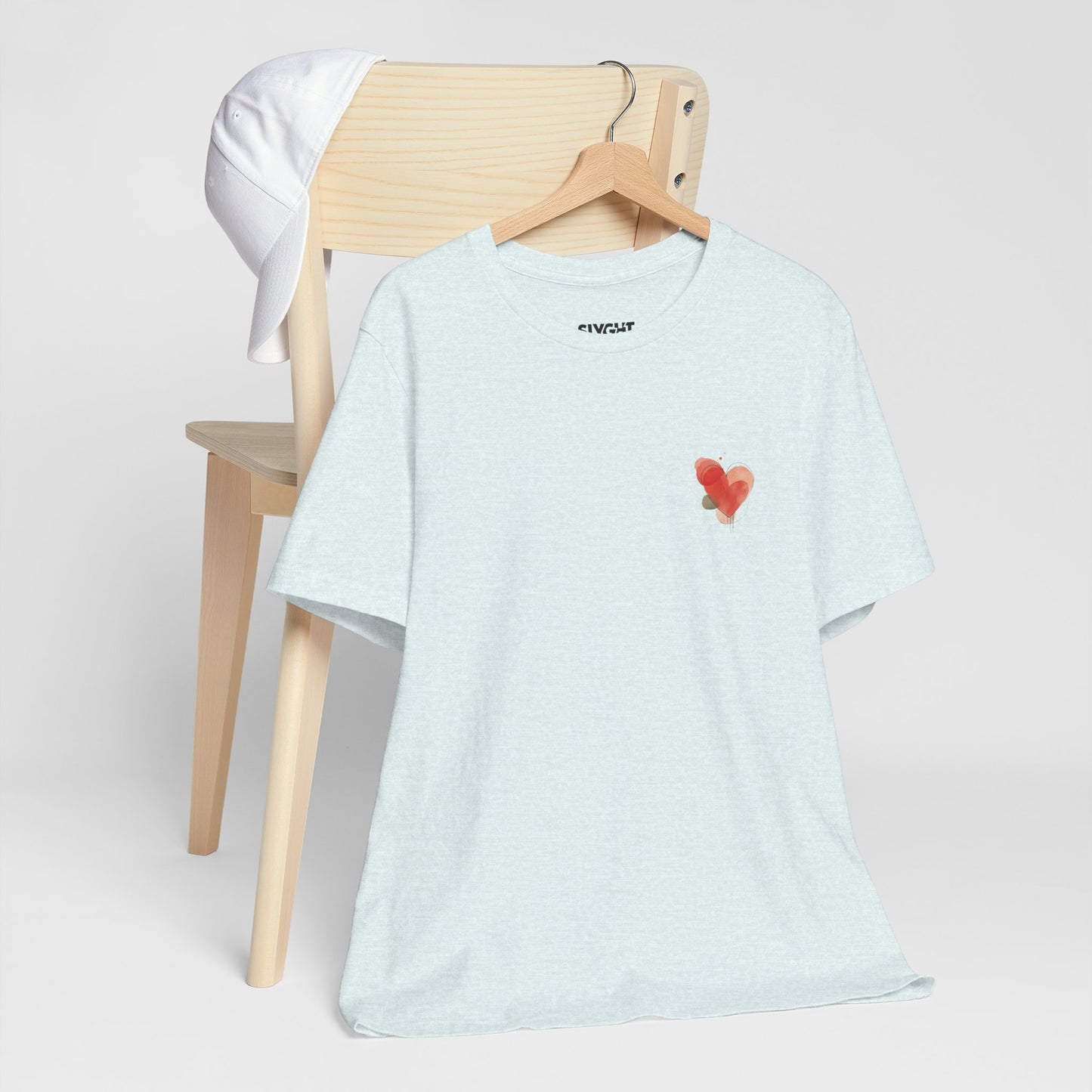 "Love Yourself" Unisex Jersey Tee – Wear Your Heart with Style -color - Heather Ice Blue - available in USA