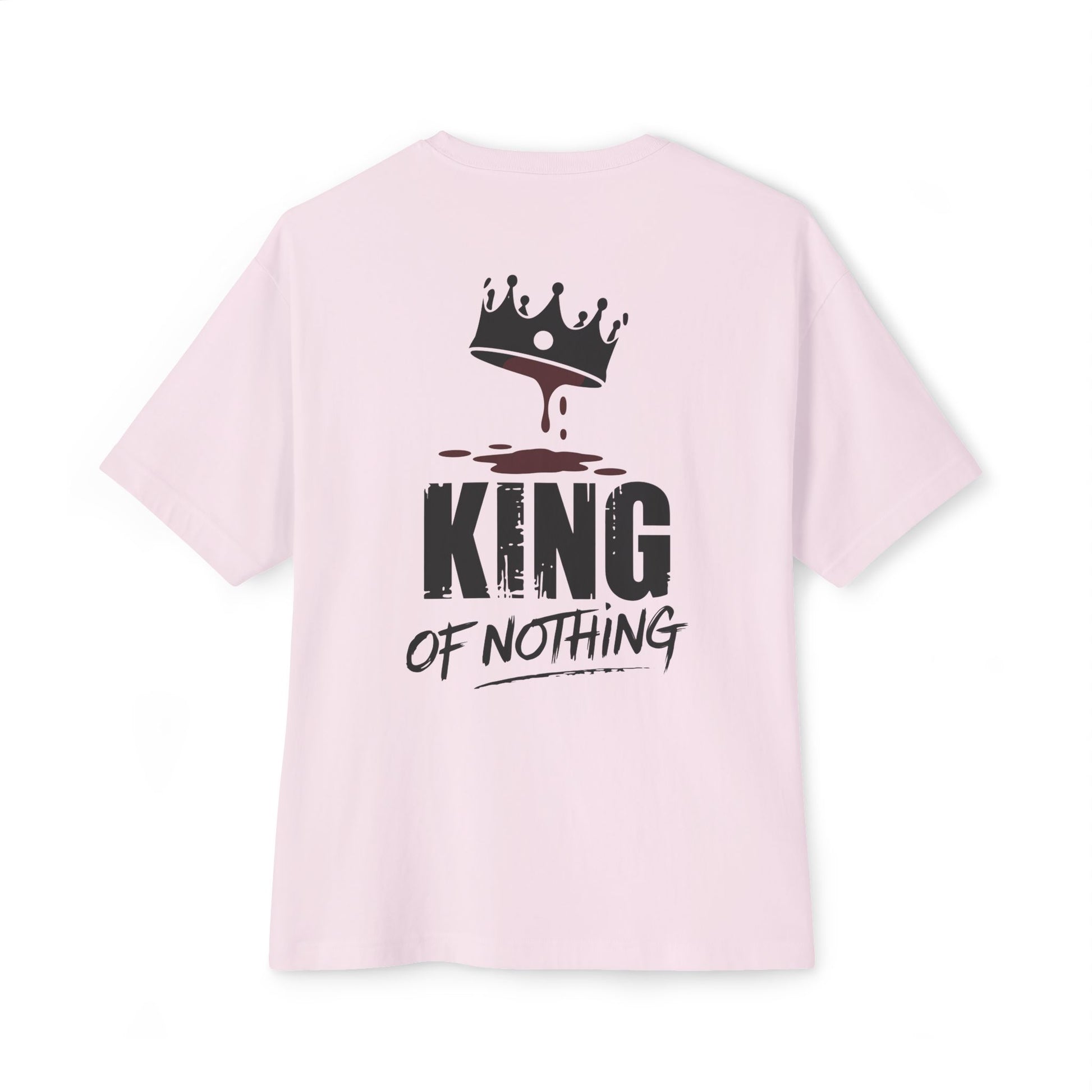 "King of Nothing" Oversized Boxy Tee – Rule Your Own Chaos -color - Soft Pink - available in USA