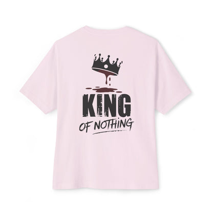 "King of Nothing" Oversized Boxy Tee – Rule Your Own Chaos -color - Soft Pink - available in USA