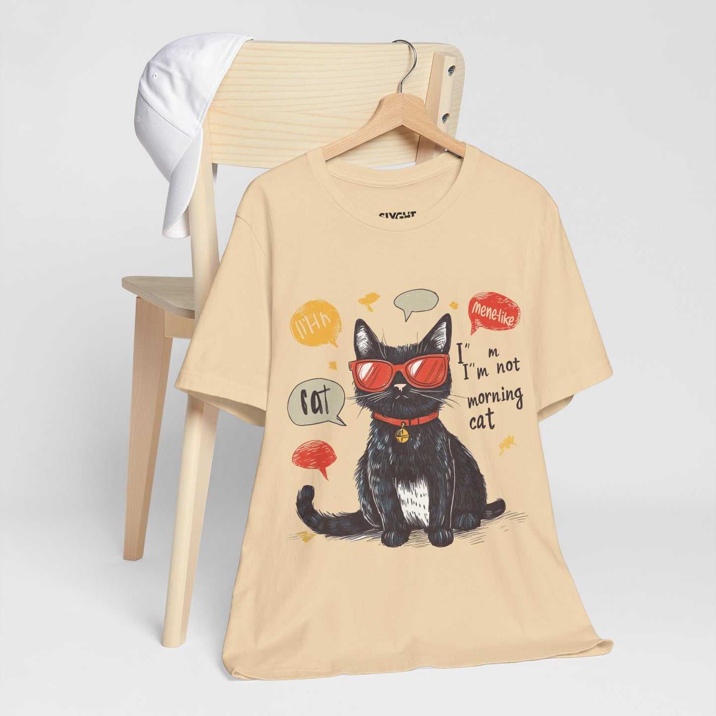 "Catitude in Color" Classic Tee – Purrfection Meets Playfulness -color - Soft Cream - available in USA