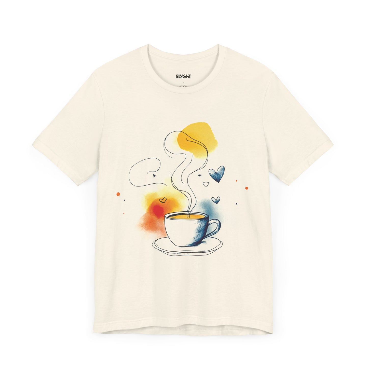 "Coffee Dreamer" Pastel Line Art Tee – Sip in Style with a Touch of Whimsy -color - Natural - available in USA