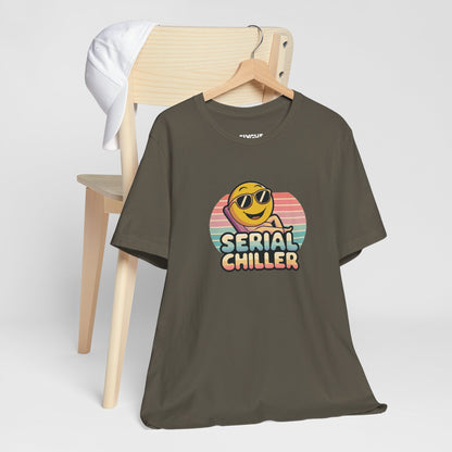 "Serial Chiller" Unisex Jersey Tee – Chill in Style, Always -color - Army - available in USA