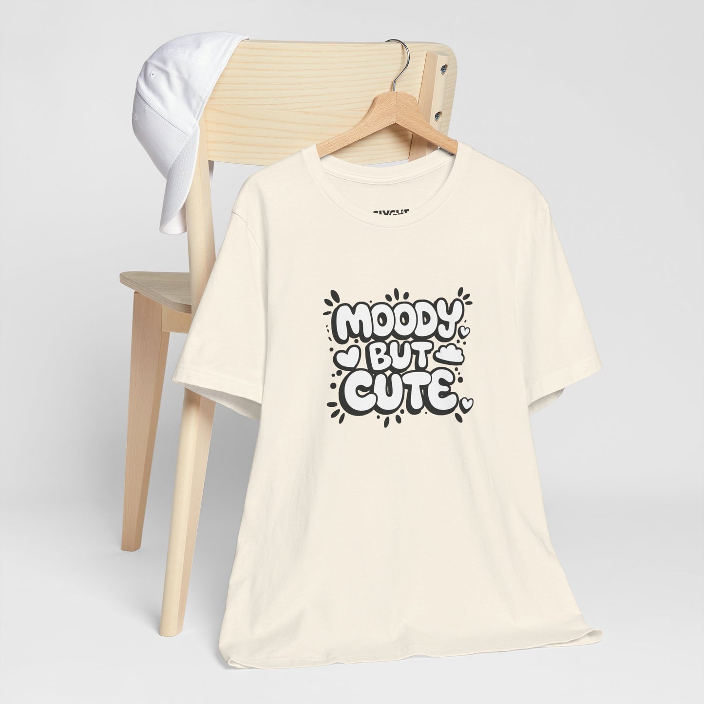 "Moody but Cute" Classic Tee – Because Why Choose? -color - Natural - available in USA